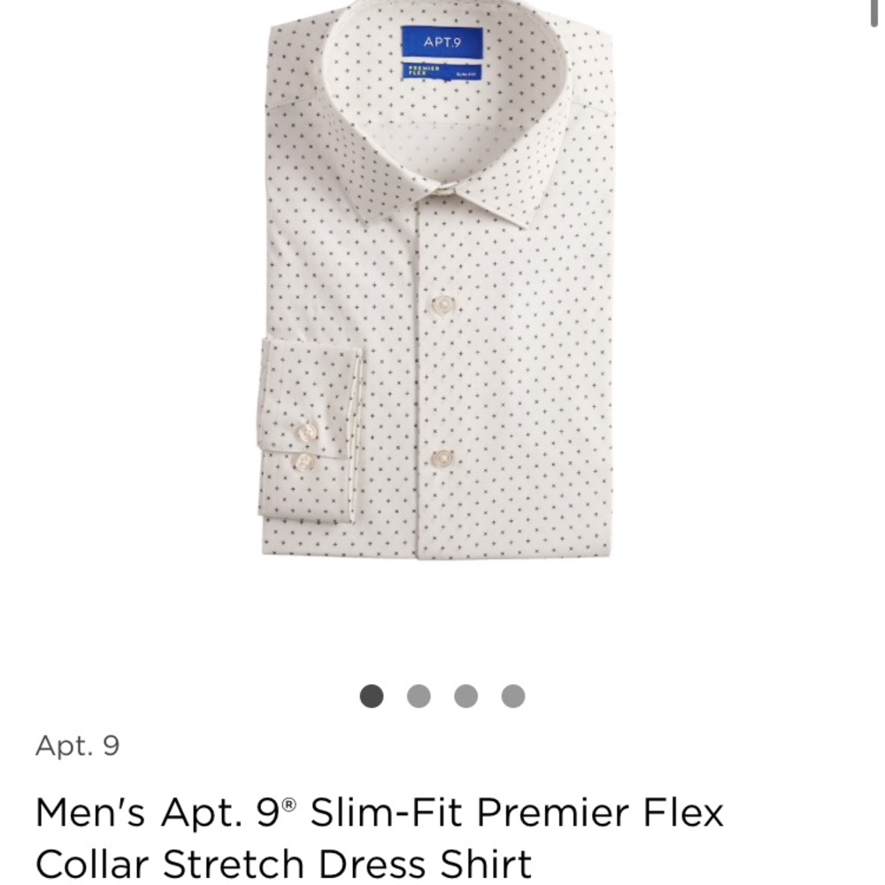 NWT Men’s Apt 9 Slim-Fit Premier Flex Collar Shirt